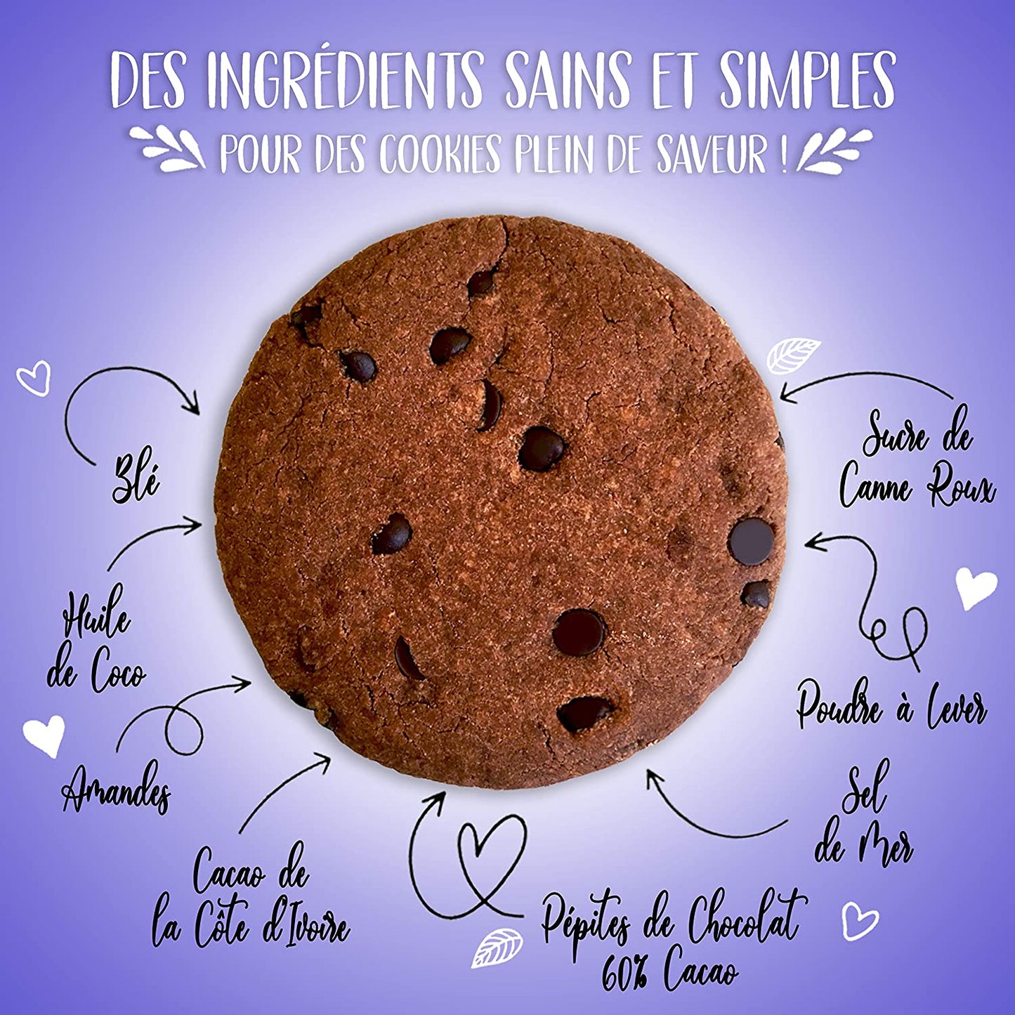 BOITE DISTRIBUTRICE COOKIES TOUT CHOCOLAT : 20 Cookies en sachets papier individuels de 35g