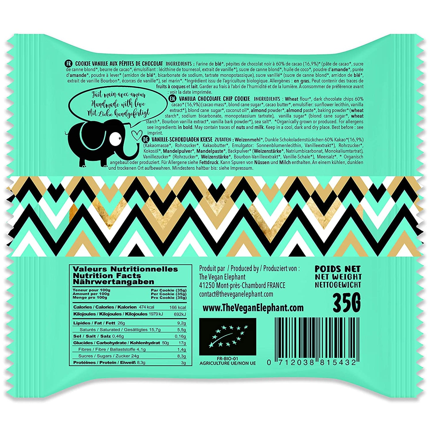 COOKIES BIO & VEGAN Vanille Pépites de Chocolat et Tout Chocolat - Boite de 17 Cookies