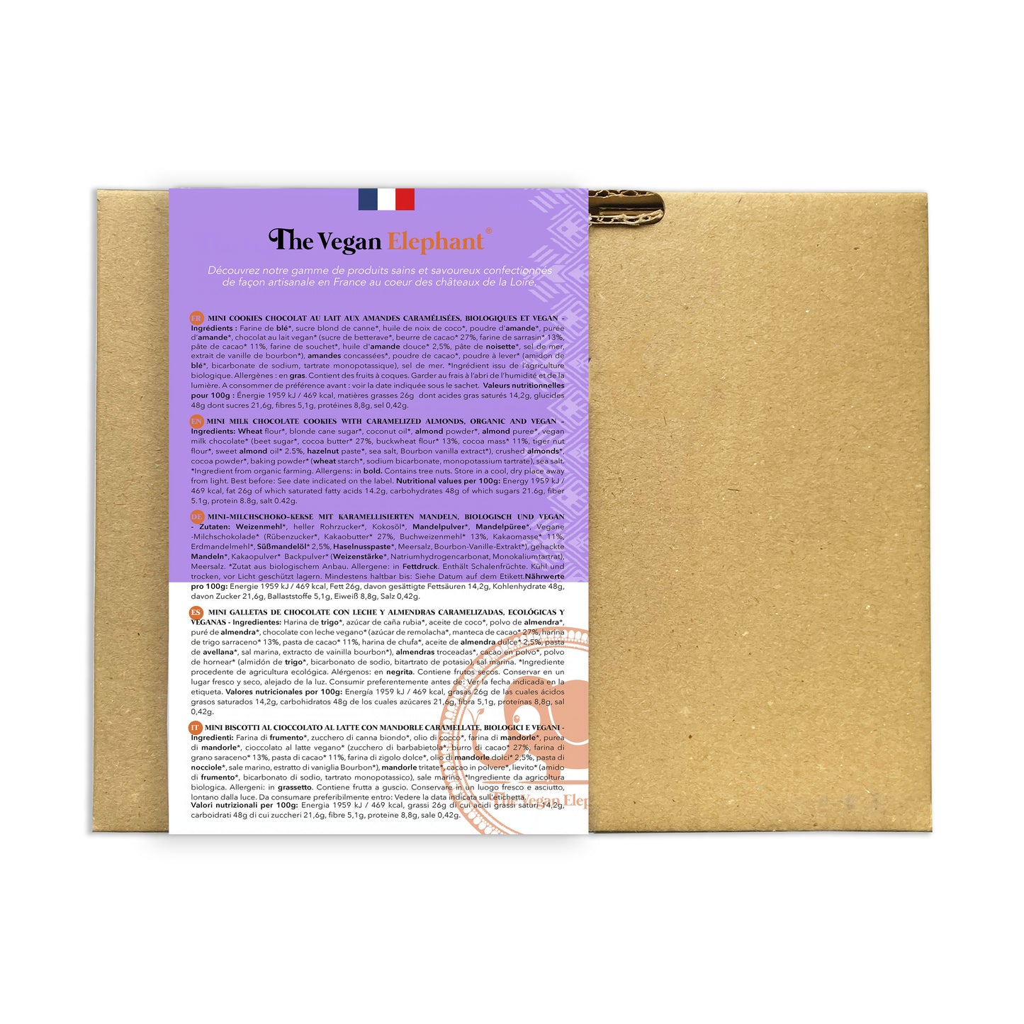 NOUVEAU 🌟 MINI COOKIES BIO & VEGAN Chocolat au lait et amandes caramélisées - Boite de 300G
