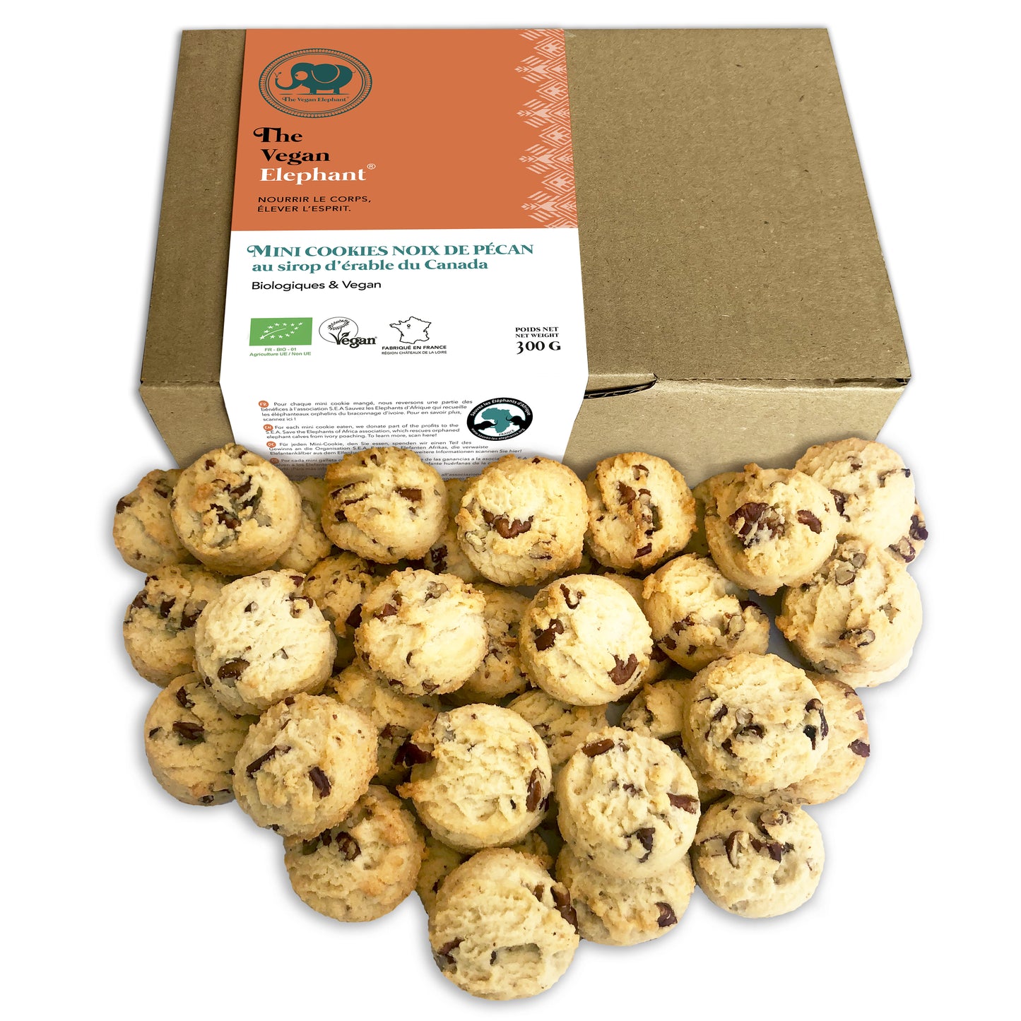 MINI COOKIES BIO & VEGAN Noix de Pécan au Sirop d’Érable - Boite de 300G