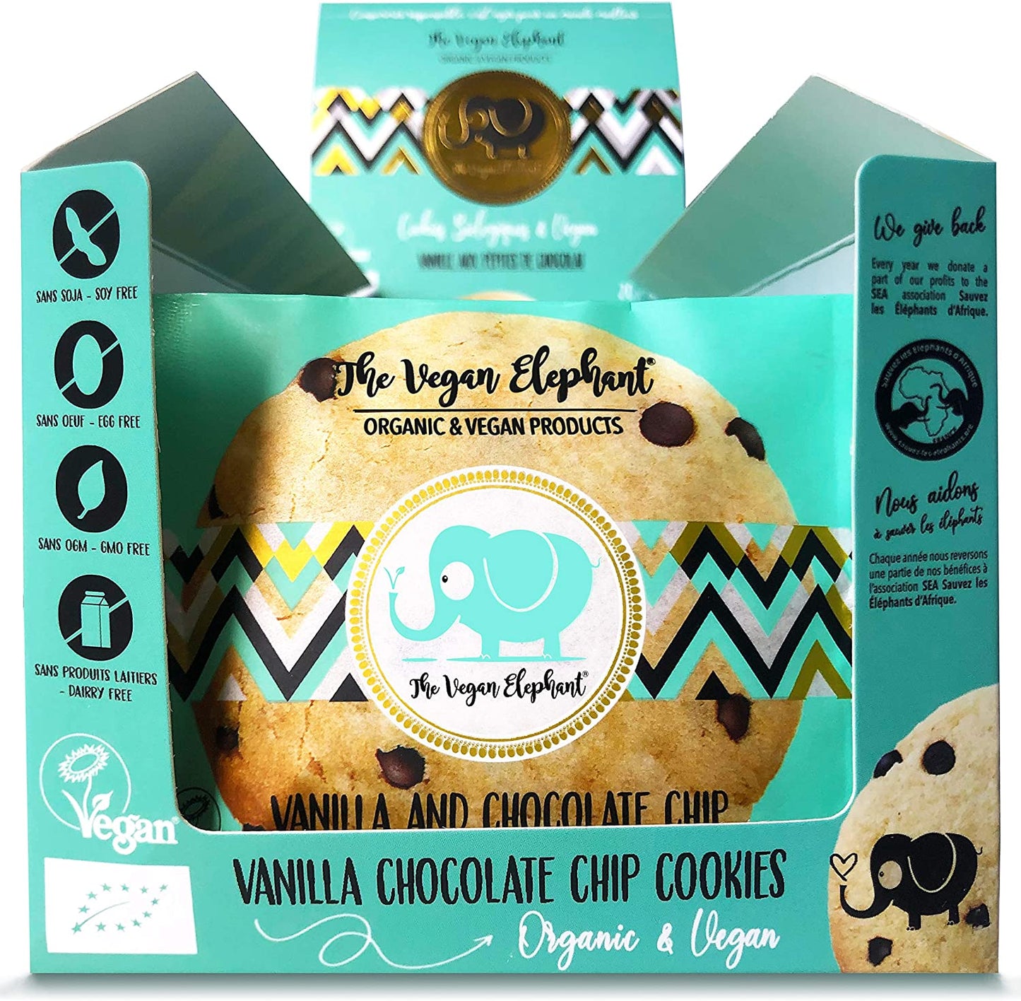 BOITE DISTRIBUTRICE DE COOKIES VANILLES AUX PÉPITES DE CHOCOLAT : 20 Cookies en sachets papier individuels de 35g