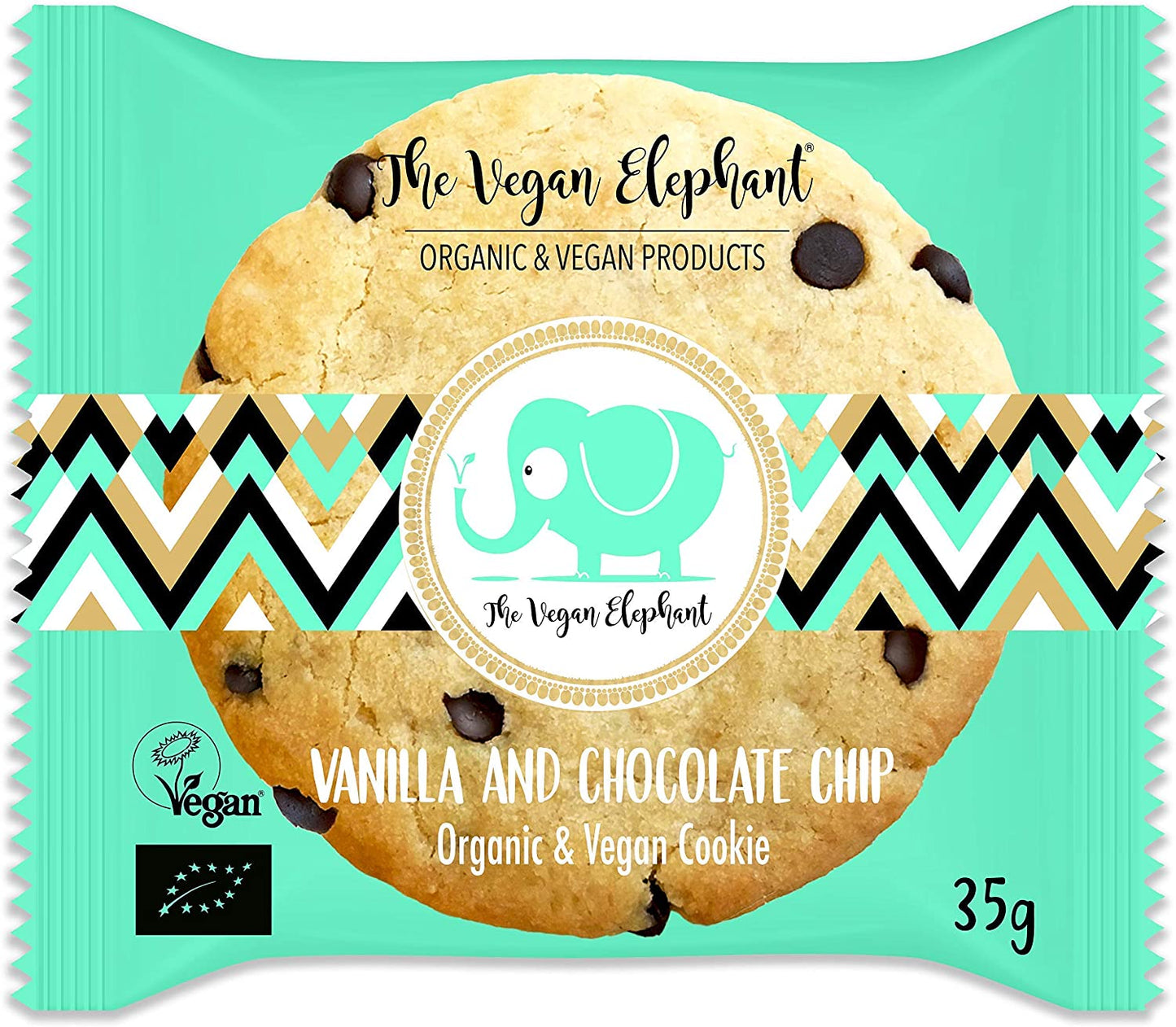 DISPENSER BOX OF VANILLA COOKIES WITH CHOCOLATE CHIPS: 20 Cookies in individual 35g paper bags