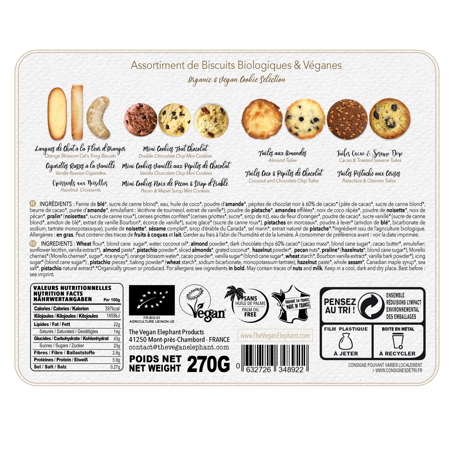 TO DISCOVER 🌟 ORGANIC &amp; VEGAN HOLIDAY SELECTION BOX - 10 categories of fine biscuits 270G