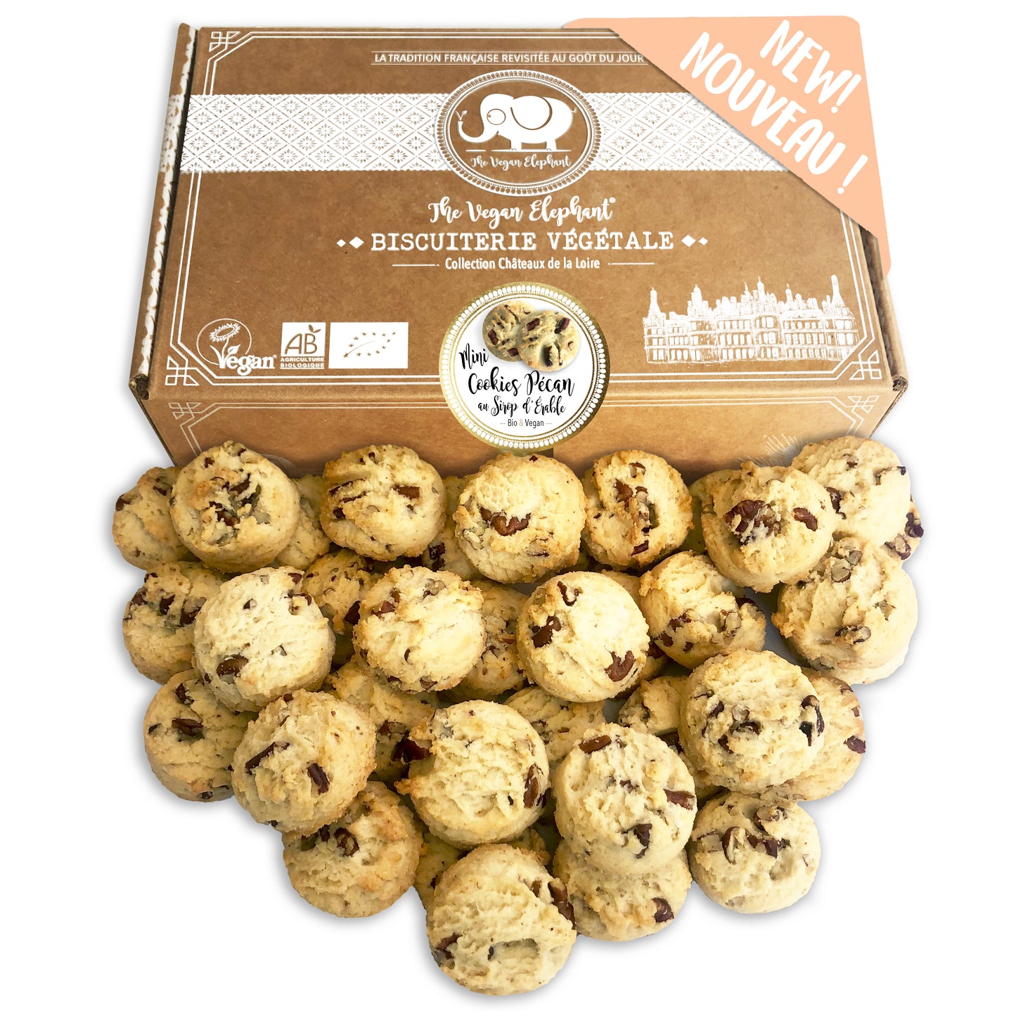 MINI COOKIES BIO & VEGAN Noix de Pécan au Sirop d’Érable - Boite de 300G