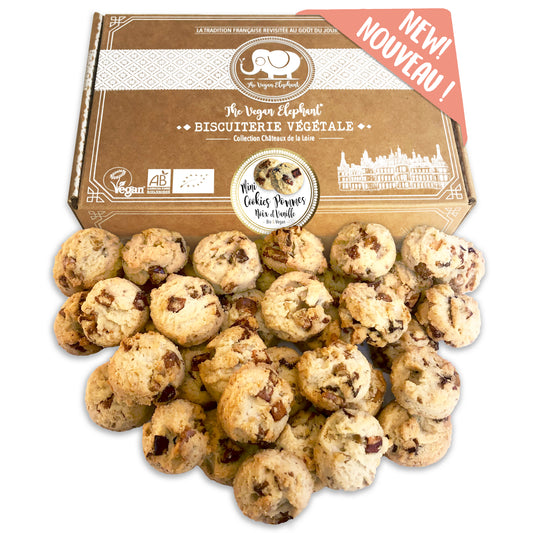 MINI ORGANIC &amp; VEGAN COOKIES Apples, Walnuts and Vanilla - Box of 300G